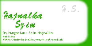 hajnalka szim business card